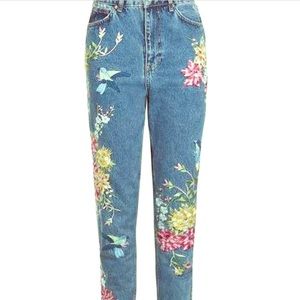 Top shop mom jeans floral denim